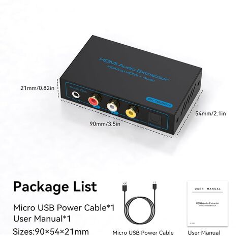 مستخرج صوت HDMI 8K 60 هرتز 4K 120 هرتز HDMI إلى محول AUX محوري بصري يدعم HDCP Digital DTS 5.1 إدارة EDID PCM 2.0 لـ Fire TV PS4 PS5 Xbox in Kuwait