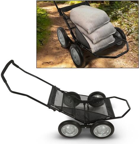 GRAND ORANGE Foldable Multi Use Deer Game Recovery Cart 500lb Capacity Black Utility Gear Dolly with 4 Oversized Wheels All Terrain Cart in Saudi Arabia