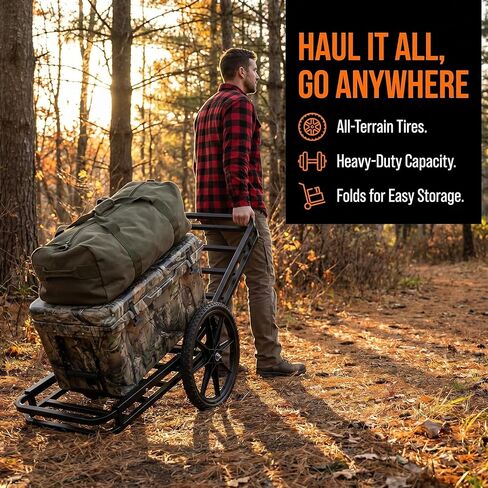 Heavy-Duty 500lbs Deer Game Cart - Hitch-Mounted Outdoor Hauler, Utility Gear Dolly with Rubber Wheels for Hunting, Luggage & Firewood Transport in Saudi Arabia
