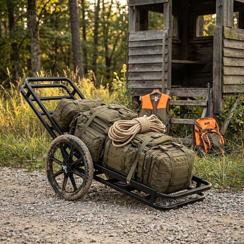 Heavy-Duty 500lbs Deer Game Cart - Hitch-Mounted Outdoor Hauler, Utility Gear Dolly with Rubber Wheels for Hunting, Luggage & Firewood Transport in Saudi Arabia