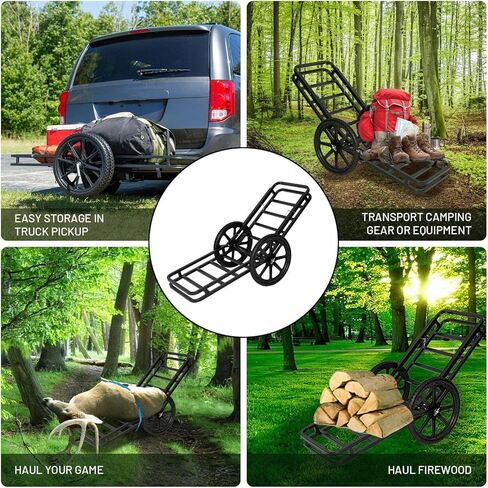 Heavy-Duty 500lbs Deer Game Cart - Hitch-Mounted Outdoor Hauler, Utility Gear Dolly with Rubber Wheels for Hunting, Luggage & Firewood Transport in Saudi Arabia