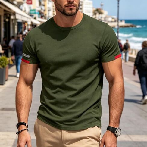 Quick Dry Performance Men's Short Sleeve T Shirt for Night Running Outdoor Sports Activewear Lightweight Breathable Wicking in Saudi Arabia