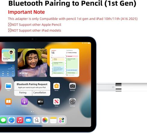 محول Jadebones USB-C إلى قلم الرصاص الجيل الأول فقط لجهاز Apple iPad 10th/11th A16 2025، موصل محول شحن USB C إلى قلم رصاص، يدعم الشحن والاتصال (أبيض) in Saudi Arabia