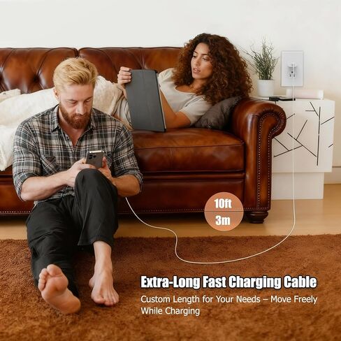 شاحن iPad سريع الشحن بطول 10 أقدام من النوع C إلى C، شاحن USB C سريع لأجهزة Apple iPad Pro 13/12.9/11 في 2025-2018، iPad Air 4th/5th Gen، iPhone 17 16 15 Pro Max/Mini/iPad محول الطاقة in Kuwait