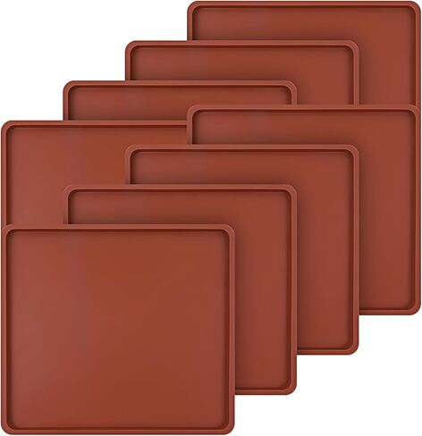 8 PCS 12" x 11" Silicone Dehydrator Sheets with Edge Non-Stick Reusable Dehydrator Tray Liners for Fruit Leather, Jerky, Vegetables, Meat, Crackers in Saudi Arabia