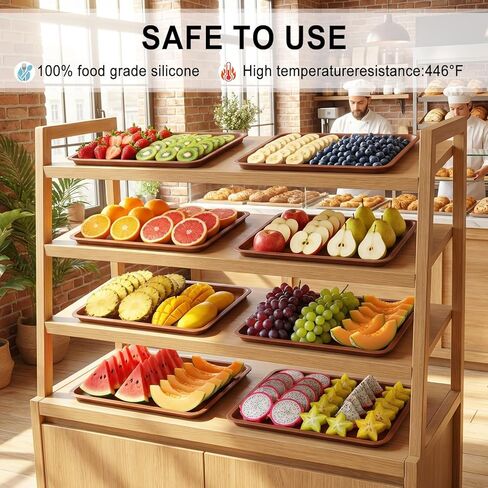8 PCS 12" x 11" Silicone Dehydrator Sheets with Edge Non-Stick Reusable Dehydrator Tray Liners for Fruit Leather, Jerky, Vegetables, Meat, Crackers in Saudi Arabia