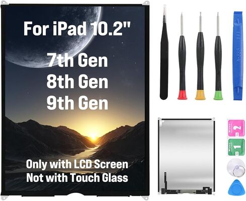 لجهاز iPad 7th 8th الجيل التاسع بديل شاشة LCD Gen 10.2 بوصة محول رقمي لشاشة LCD (A2197 A2198 A2200 A2270 A2428 A2429 A2430 A2602 A2603 A2604 A2605)، مجموعات إصلاح (ليست شاشة تعمل باللمس) in Kuwait