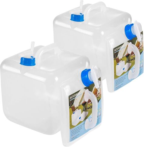 2 Pack Collapsible Water Container with Spigot,BPA Free Food Safe Camping Water Storage Carrier Jug for Outdoors Hiking Backpack & Survival Kit, Foldable Portable Water Canteen(5L/2.6 Gallon) in Saudi Arabia
