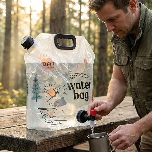 3PCS Water Storage Containers 2.1 Gallon Collapsible Water Jug - Reusable BPA Free Foldable Empty Gallon Jug for Water Storage, Water Bag for Outdoor Hiking Emergency Prep Camping Essentials in Saudi Arabia