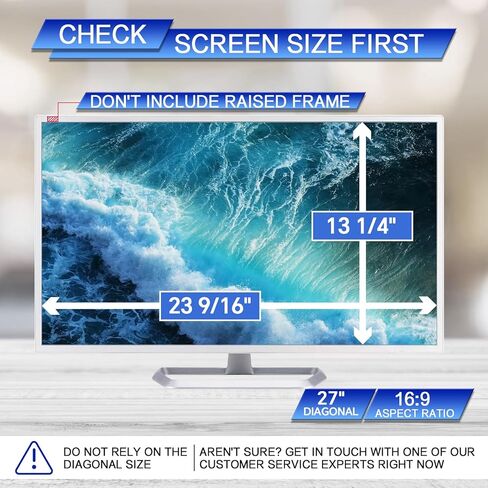 [2 Pack] 27 Inch Computer Privacy Screen , 16:9 Aspect Ratio Monitor Privacy Filter with Anti-Glare, Anti-Blue Light & Anti-Spy Protection, Removable Anti-Scratch Screen Protector for 27-Inch Widescreen Monitors in Saudi Arabia