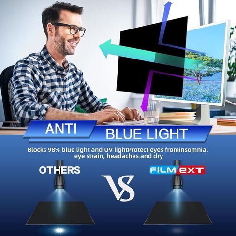 [2 Pack] 27 Inch Computer Privacy Screen , 16:9 Aspect Ratio Monitor Privacy Filter with Anti-Glare, Anti-Blue Light & Anti-Spy Protection, Removable Anti-Scratch Screen Protector for 27-Inch Widescreen Monitors in Saudi Arabia