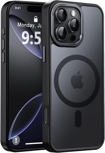 Newfuture Designed for iPhone 16 Pro Case with Magnetic [13 FT Military Drop Protection] [Compatible with Magsafe] Slim Translucent Matte Shockproof with Anti-Fingerprint Phone Case,Black in Saudi Arabia
