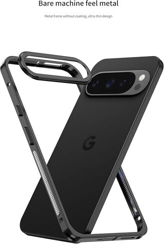 حافظة من سبائك الألومنيوم باللون الأسود والفضي لهاتف Google Pixel 10/10 Pro /10Pro غلاف ممتص الصدمات بإطار معدني مبرد (أسود، Google Pixel 10 Pro) in Kuwait