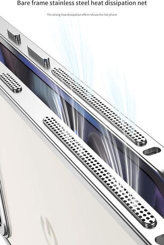 حافظة من سبائك الألومنيوم باللون الأسود والفضي لهاتف Google Pixel 10/10 Pro /10Pro غلاف ممتص الصدمات بإطار معدني مبرد (أسود، Google Pixel 10 Pro) in Kuwait