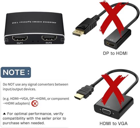 2026 مقسم HDMI 2.0b مطور 4K@60 هرتز 1 في 2 مخرج، 4K HDMI Splitter مكرر فقط، يدعم 18 جيجابت في الثانية HDCP2.2 HDR 3D Dolby Vision، متوافق مع صندوق التلفزيون، PS5، مشغل DVD in Kuwait