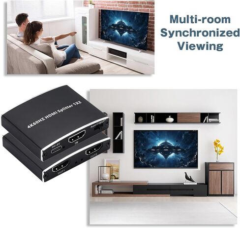 2026 مقسم HDMI 2.0b مطور 4K@60 هرتز 1 في 2 مخرج، 4K HDMI Splitter مكرر فقط، يدعم 18 جيجابت في الثانية HDCP2.2 HDR 3D Dolby Vision، متوافق مع صندوق التلفزيون، PS5، مشغل DVD in Kuwait