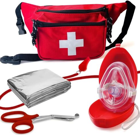 ASA TECHMED - Baywatch Style Lifeguard Fanny Pack First Aid Kit with Matching Whistle and CPR Mask in Saudi Arabia