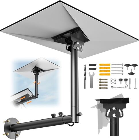 Starlink Gen 3 Mount, 360° Adjustable Wall Mount Compatible with Starlink Mount with Telescoping Support Arm, Rustproof, Weatherproof for Concrete Walls and Wood Walls Black in Saudi Arabia