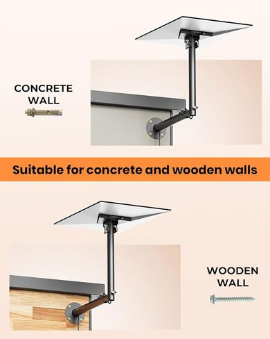 Starlink Gen 3 Mount, 360° Adjustable Wall Mount Compatible with Starlink Mount with Telescoping Support Arm, Rustproof, Weatherproof for Concrete Walls and Wood Walls Black in Saudi Arabia