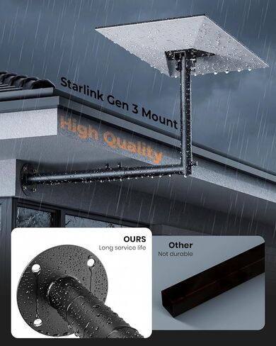 Starlink Gen 3 Mount, 360° Adjustable Wall Mount Compatible with Starlink Mount with Telescoping Support Arm, Rustproof, Weatherproof for Concrete Walls and Wood Walls Black in Saudi Arabia
