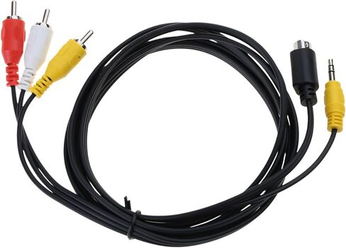 S-Video 4Pin with 3.5mm Stereo Sound Male Plug to 3RCA Male Composite Adapter Converters Video Cable to HDTV 1.8M Home Theater Connection in Saudi Arabia