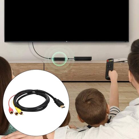 HDTV-Compatible to Composite AV Adapter Gold Plated Interfaces Full 1080P Output for Players Set Top Box HDTV-Compatible to Av for Player in Saudi Arabia