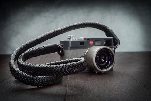 Vi Vante Matador Noir Black Braided Leather Camera Neck Strap Elusive Exclusive w/Electroplated Rings Limited Supply 47 inch HAND MADE in Saudi Arabia