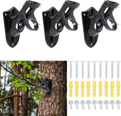 Metal Hunting Tree Branch Holders, 3 Sets Adjustable Mounted Deer Licking Branch Bracket, Slant Base Mock Scrape Kit Deer Hunting Accessories, Two Position Mounting Stainless Branch Brackets in Saudi Arabia