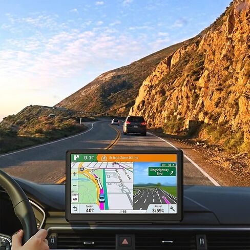 GPS Navigator للسيارة، خريطة 2026 7 بوصة تعمل باللمس للسيارة GPS 256-16 جيجابايت، توجيه اتجاه الدوران الصوتي، دعم السرعة والتحذير من الضوء الأحمر، خريطة أمريكا الشمالية مدى الحياة شاحنة تحديث مجانية (16 جيجابايت) in Kuwait