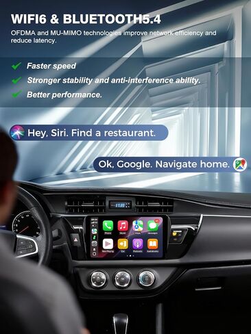 ستيريو راديو السيارة لسيارة Toyota Corolla 2014-2016، وحدة رأس تعمل باللمس مقاس 10 بوصة تعمل بنظام Android 13، CarPlay اللاسلكي وAndroid Auto، ملاحة GPS، كاميرا احتياطية عالية الدقة، وصلة مرآة، WiFi 6، بلوتوث 5.4، FM، SWC in Kuwait