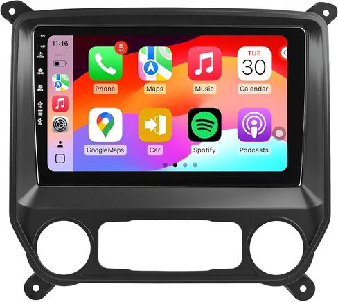 راديو سيارة 5G WiFi(6) لسيارة شيفروليه سيلفرادو جي إم سي سييرا 2014-2018، Android13/CarPlay اللاسلكي/Android Auto/شاشة تعمل باللمس/ملاحة GPS/بلوتوث/FM/HD كاميرا احتياطية (2Ram+64Rom) in Kuwait