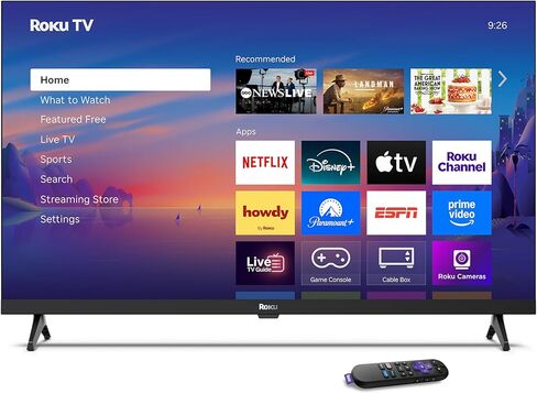 Roku Smart TV – 32-Inch Select Series, 720p HD TV – Roku TV with Voice Remote – Flat Screen LED Television with Wi-Fi for Streaming Live Local News, Sports, Family Entertainment in Saudi Arabia