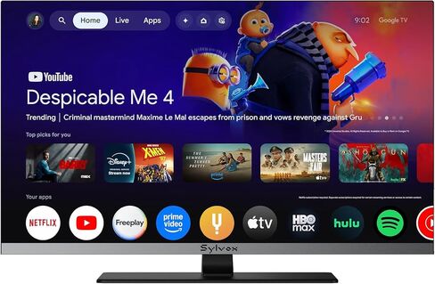 تلفزيون SYLVOX 32 بوصة ذكي RV، تلفزيون Google 12V/24V مع مشغل DVD مدمج، تلفزيون 1080P Full HD RV، تصميم مضاد للاهتزاز، حماية واسعة للجهد (9-32V)، حواف ضيقة للغاية (سلسلة Limo 2026) in Saudi Arabia