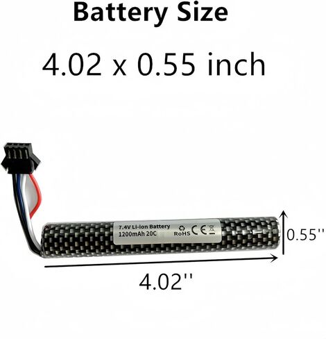 Airsoft Battery 7.4V 1200mAh Li-ion Battery with SM-4P Connecor for Airsoft Guns 1 Pack Airsoft Batteries with USB Charger in Saudi Arabia