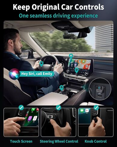 OTTOCAST Mini Pico (2026 Version) Wireless 2-in-1 CarPlay & Android Auto Adapter, Plug & Play Dongle for iPhone & Android, Auto Connect, One-Tap Disconnect,Wi-Fi 6 & Bluetooth 5.4 for Low-Latency in Saudi Arabia