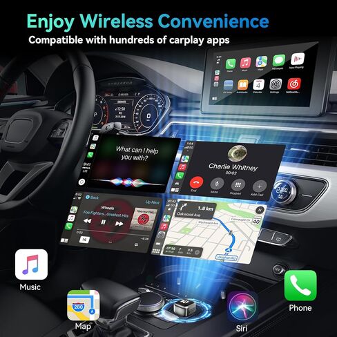 محول CarPlay لاسلكي صغير 2026، محول CarPlay 2 في 1 لأجهزة iPhone وAndroid، اتصال تلقائي ثابت 3s بدون زمن الوصول، التوصيل والتشغيل للسيارات 2016 Plus مع منافذ USB-A USB-C in Saudi Arabia