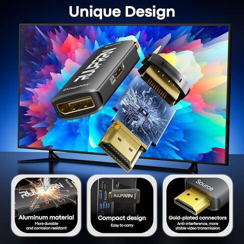 محول HDMI إلى DisplayPort (4K عند 60 هرتز، 2K/1080P عند 120 هرتز) محول عرض HDMI 2.0 نشط أحادي الاتجاه (المصدر) إلى DP (1.2)، محول عرض ذكر إلى أنثى للشاشة، والكمبيوتر المحمول، وAMD، وNVIDIA، وPS5، وXbox، وHDTV، حزمة واحدة in Kuwait