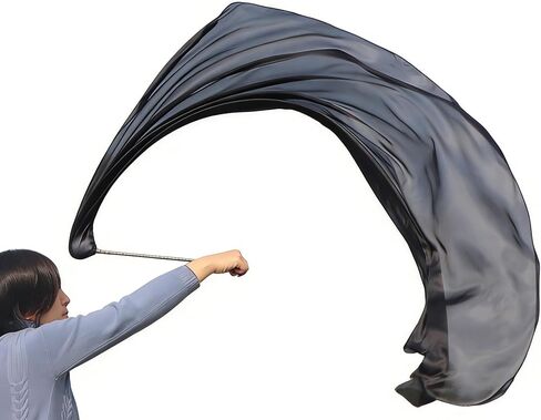 Winged Sirenny Single Piece 70" Play Silk Scarf with Poi Ball, Colorful Silk Flag Ribbon Streamer, Belly Dance Practice VOI in Saudi Arabia