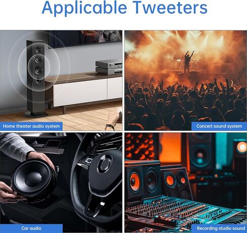 1 Way Crossover، 80W 4-10 Ohm Audiophile High Pass Tweeter Crossover لمكبرات الصوت HiFi للسيارة/المنزل in Kuwait