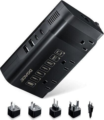 DOACE 350W Voltage Converter US to Europe - 220V to 110V Converter for European Travel, Power Adapter Combo with PD Chargers for Hair Straightener Shaver Toothbrush CPAP Laptop Camera Phone in Saudi Arabia