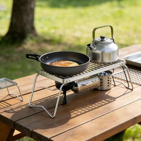 Foldable Campfire Grill Stand Outdoor - Portable Stainless Steel Fire Pit Cooking Rack for Camping, Hiking, Travel, Heavy Duty & Collapsible (Not for Direct Food Contact) in Saudi Arabia
