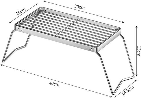 Foldable Campfire Grill Stand Outdoor - Portable Stainless Steel Fire Pit Cooking Rack for Camping, Hiking, Travel, Heavy Duty & Collapsible (Not for Direct Food Contact) in Saudi Arabia