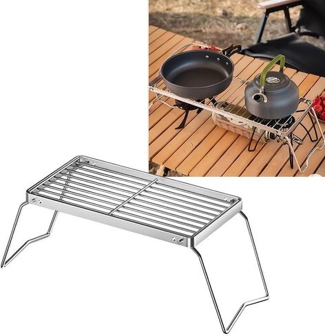 Foldable Campfire Grill Stand Outdoor - Portable Stainless Steel Fire Pit Cooking Rack for Camping, Hiking, Travel, Heavy Duty & Collapsible (Not for Direct Food Contact) in Saudi Arabia