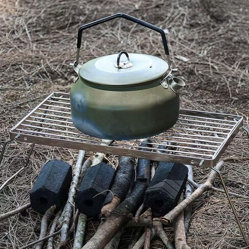 Foldable Campfire Grill Stand Outdoor - Portable Stainless Steel Fire Pit Cooking Rack for Camping, Hiking, Travel, Heavy Duty & Collapsible (Not for Direct Food Contact) in Saudi Arabia