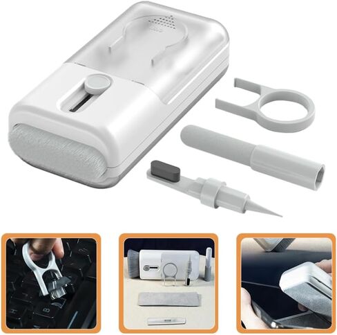 SUPVOX 1Set Multifunctional Earphone Cleaning Kit Durable Brush Cloth for Headphones Mobile Phones Computers and Cameras Deep Cleaning Tools with Soft Bristles for Dust in Saudi Arabia