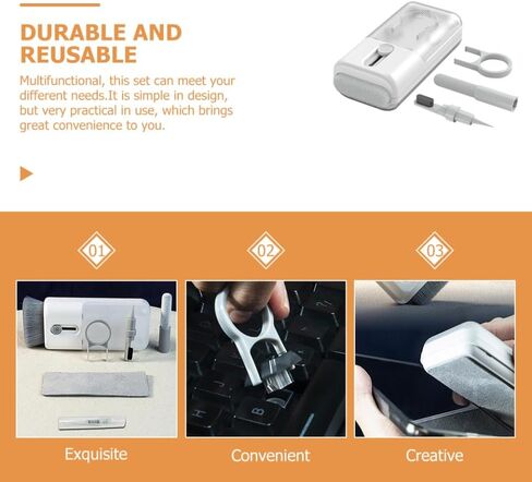 SUPVOX 1Set Multifunctional Earphone Cleaning Kit Durable Brush Cloth for Headphones Mobile Phones Computers and Cameras Deep Cleaning Tools with Soft Bristles for Dust in Saudi Arabia