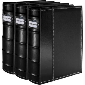 PU Leather CD/DVD Storage Binder with Zipper - 3 Pack | Holds 168 Discs + 84 Booklet Pockets + 168 Tag Slots, for Blu-ray/Music CDs/Audio Disks, Portable Organizer in Saudi Arabia