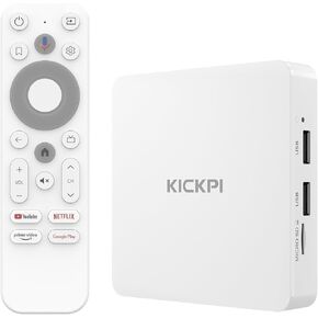 KP1 Android TV Box 12.0 Google Certified 4K Streaming Device with Voice Search 2GB RAM 32GB ROM, Dolby Audio, Bluetooth 5.0 Chromecast Built-in, Smart Home Control (White) in Kuwait