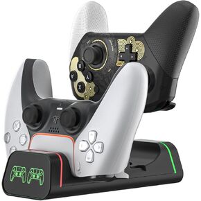 2-in-1 Fast Charging Dock for Switch Pro/PS5/Xbox Series X Controllers, Smart LED Indicator, Safe Charging with Overcharge Protection with USB-C Cable in Saudi Arabia