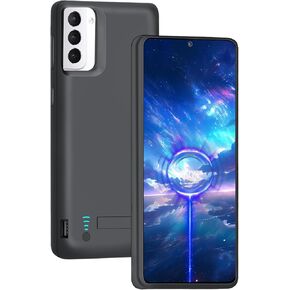 [حافظة بطارية مطورة لهاتف Samsung Galaxy S21 5G، حافظة شاحن بطارية ممتدة قابلة لإعادة الشحن بقدرة 4800 مللي أمبير في الساعة، أضف 100% عصير إضافي (6.2 بوصة) أسود in Kuwait